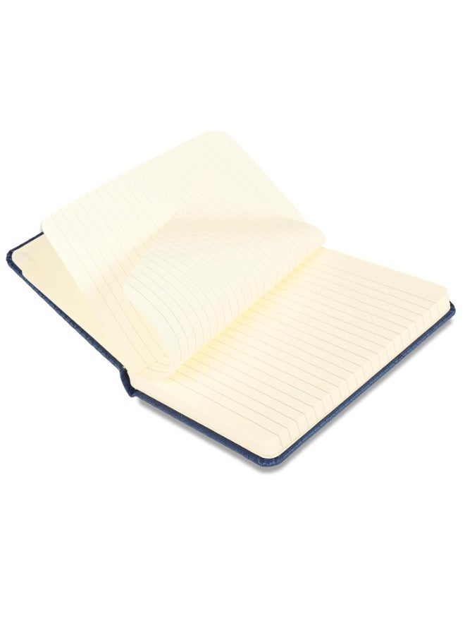 FIS® Executive Notebook, Italian PU Materials, A6 Size(105x148mm,) Round Corners, 96 Sheets, Single Ruled, 70gsm Italian Ivory Paper with Elastic Band Closure, 1 Piece, Blue Color-FSNBEXA6BLD4 - Image 5